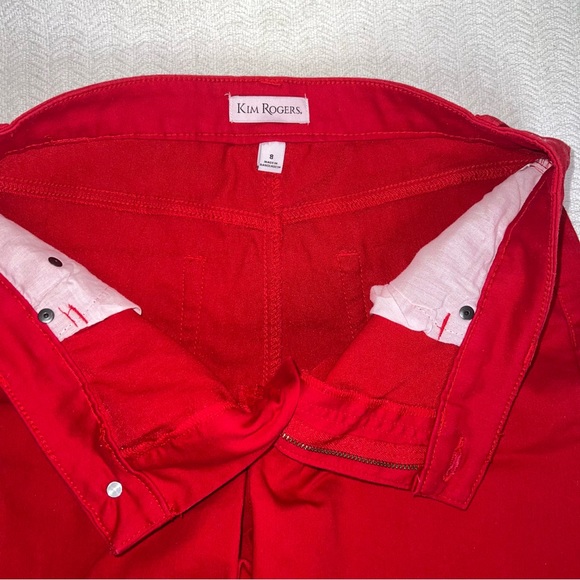 kim rogers / red bermuda jean shorts size 8 - Picture 7 of 8